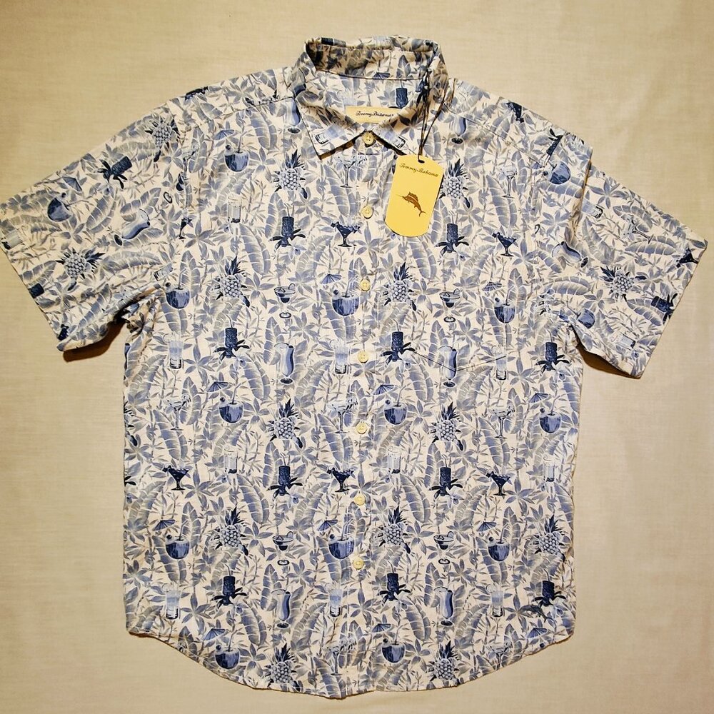 Tommy Bahama Men's Medium Short Sleeve Button Down Shirt‎ NWT